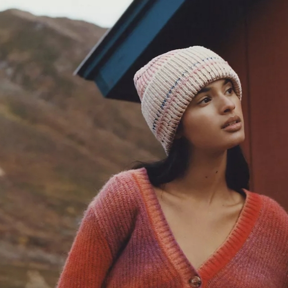 Anthropologie Sherbert Striped Beanie - Picture 2 of 7